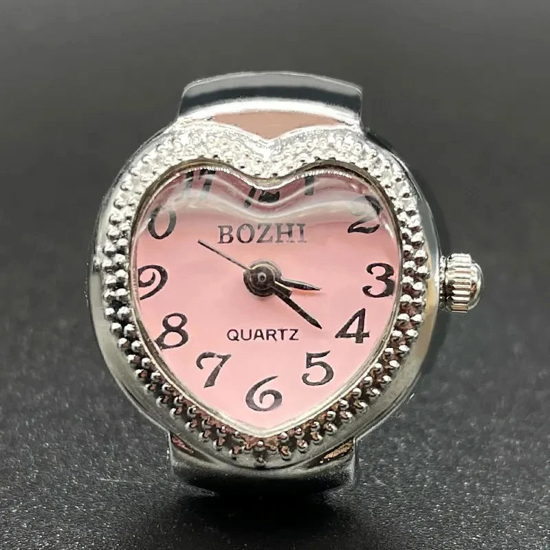 Alloy Shell Love Quartz Arabic Digital Dial Fashion Men's And Women's Ring Watch Compact